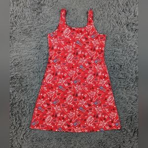 Columbia PFG Dress Women's Large Red White Blue Mini Sleeveless Fishing American